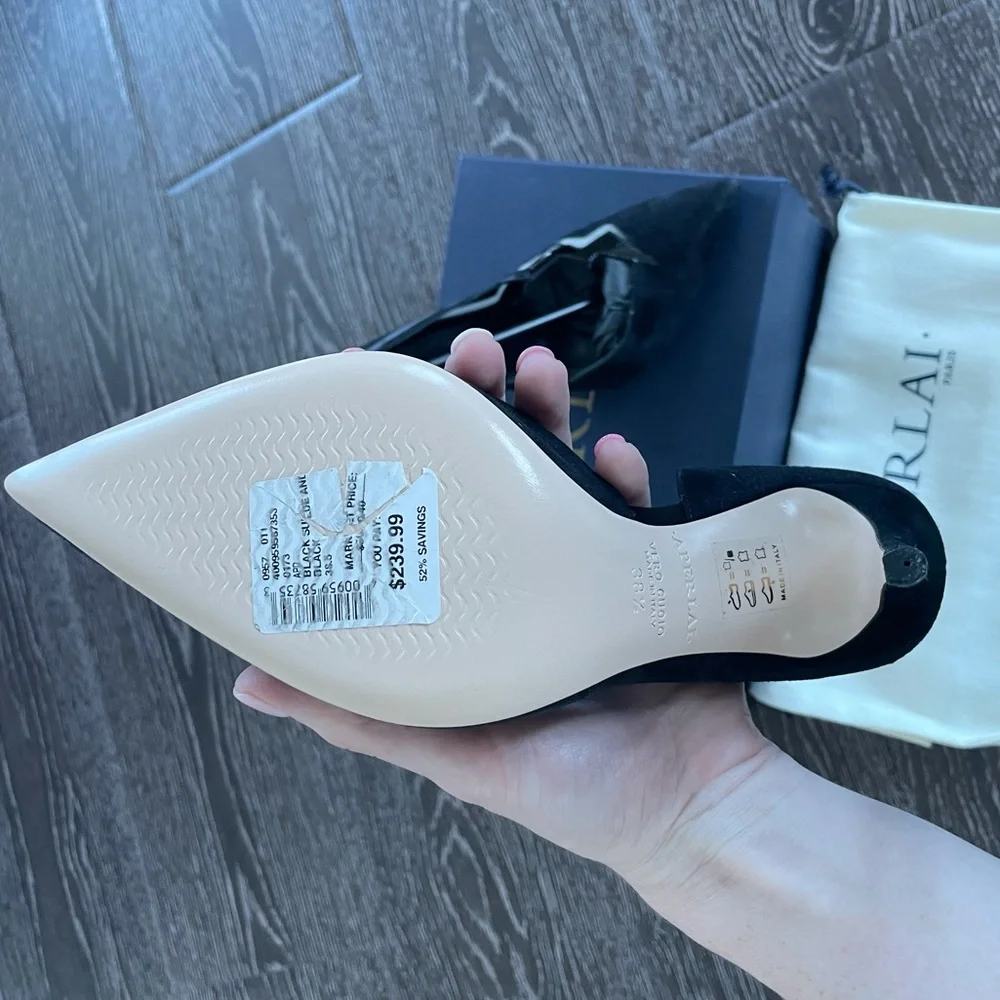 New in Box Aperlai Heels Size 38.5 - Black - Picture 6 of 11